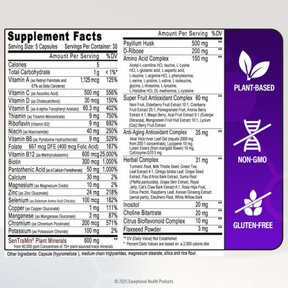IMMUNO 150 Complete Multi | Advanced Daily Vitamin & Mineral Formula | 150 Capsules